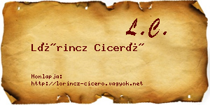 Lőrincz Ciceró névjegykártya
